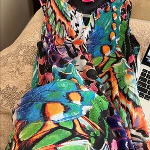 Sunny Leigh Colorful Sleeveless Dress with Cut Out Size XL